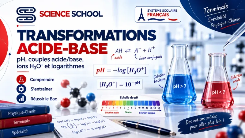 Transformations acide-base en Terminale spécialité Physique-Chimie